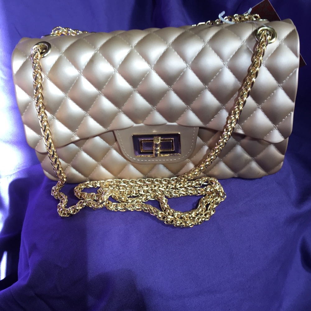 Alfa bags Rose gold quilt jelly/ rubber bag